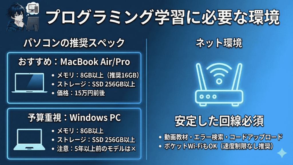 パソコンとネット環境を用意しよう