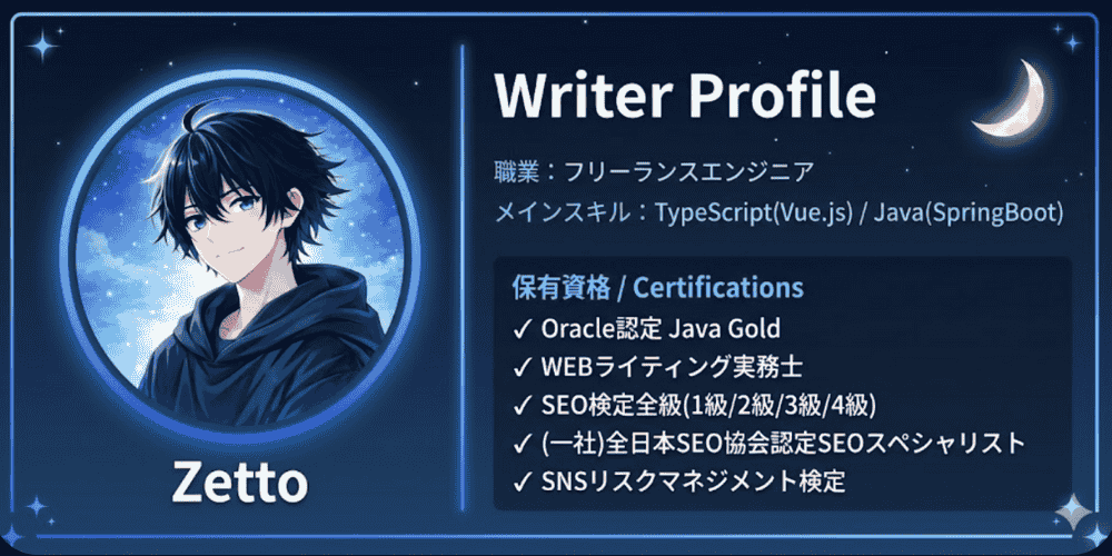 Zettoのライタープロフィール