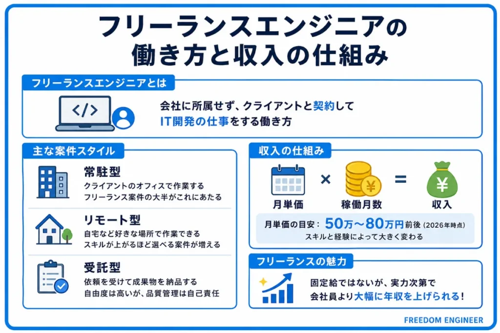 フリーランスエンジニアの働き方と収入の仕組み