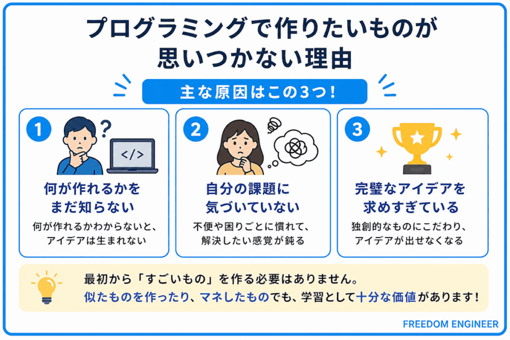 作りたいものが思いつかない3つの理由