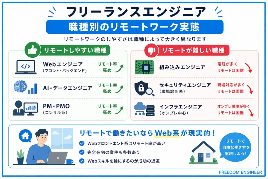 職種別のリモートワーク実態