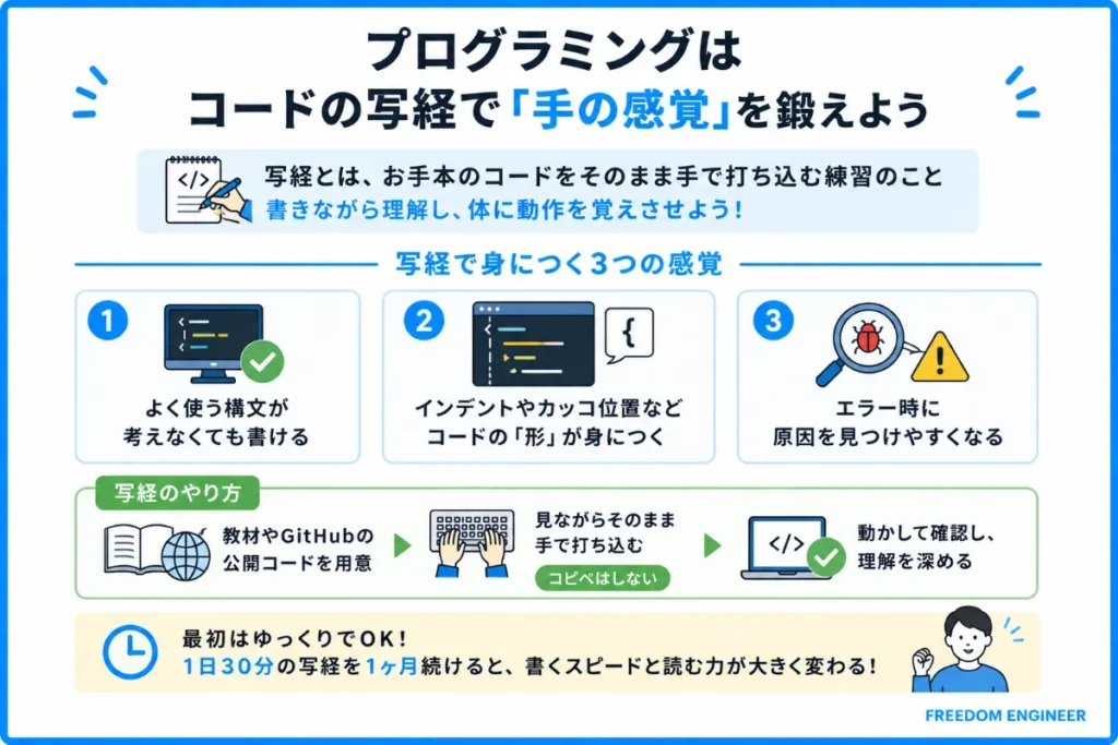 コードの写経で「手の感覚」を鍛える