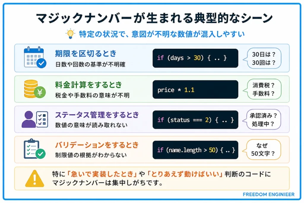 マジックナンバーが生まれる典型的なシーン
