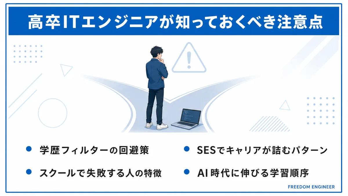 高卒ITエンジニアが知るべき注意点をまとめた図解