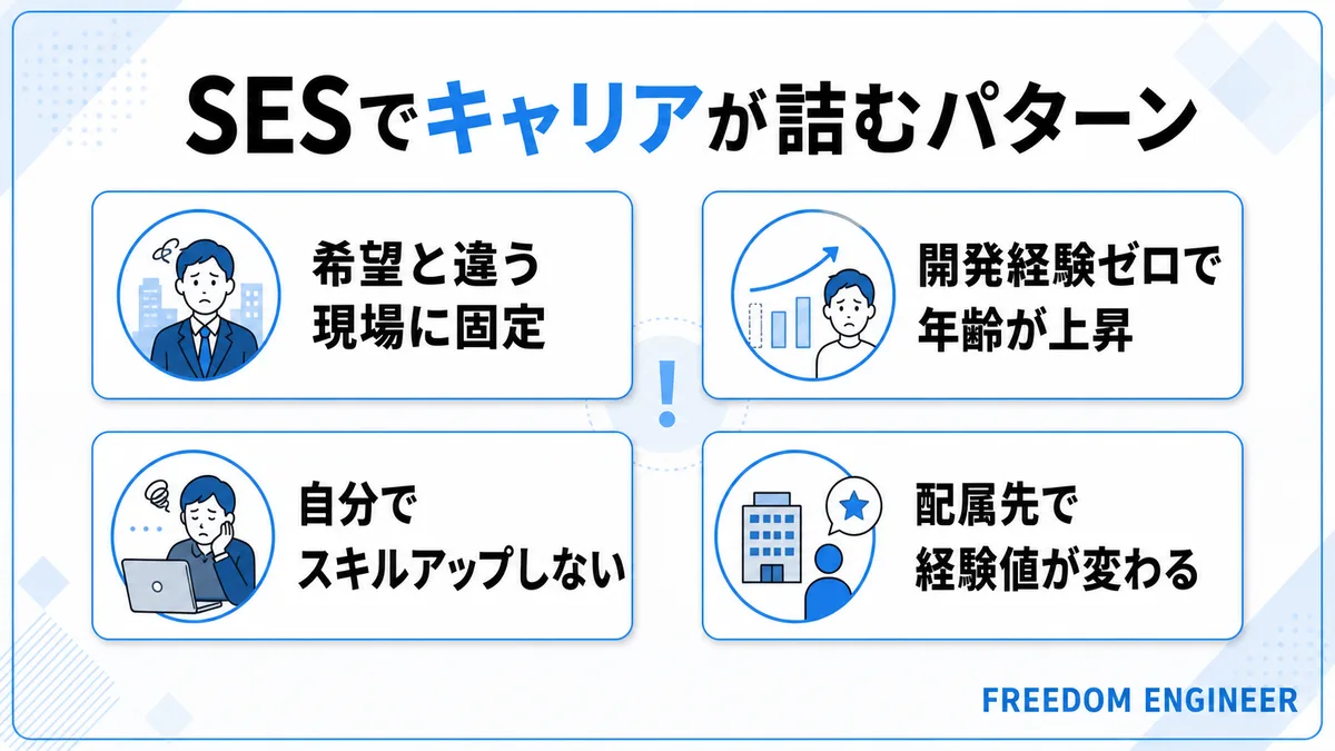 SESでキャリアが詰むパターンを示す図解