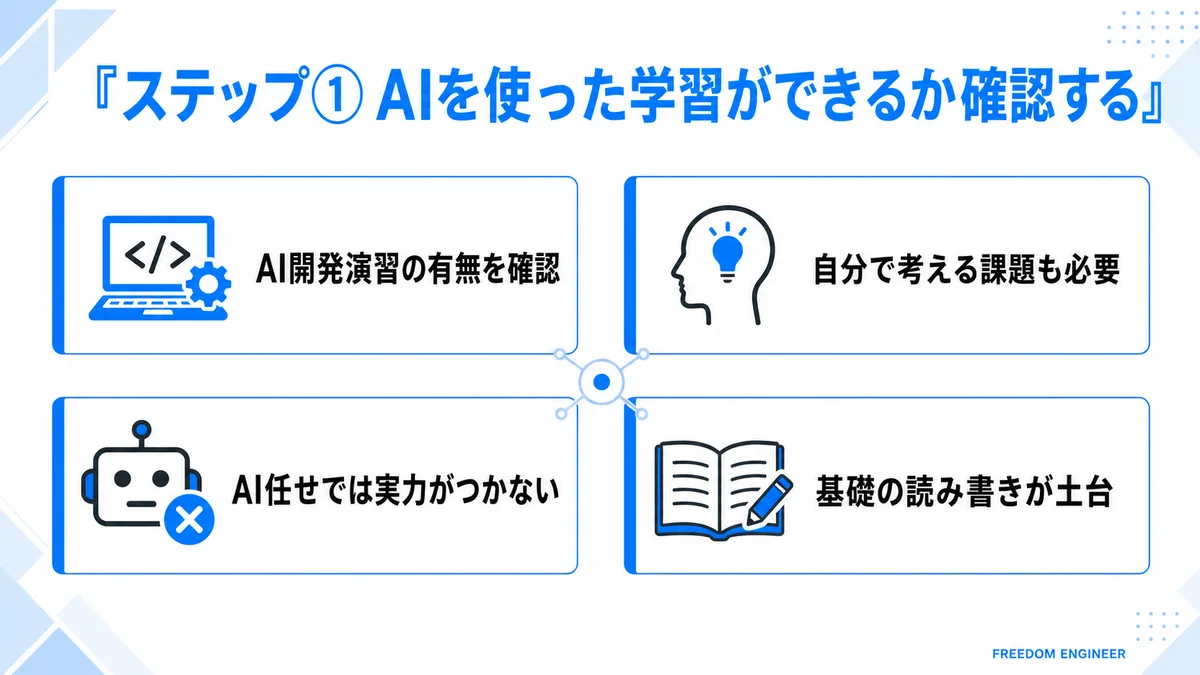 AIを使った学習カリキュラムの確認ポイント