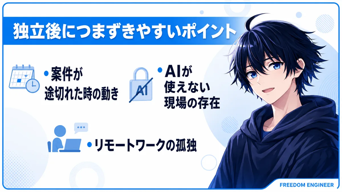独立後につまずきやすい3つのポイント