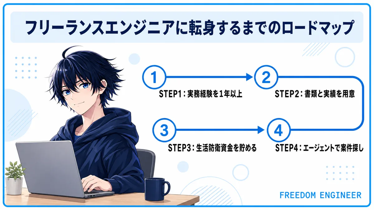フリーランスエンジニアに転身するまでのロードマップ4ステップ